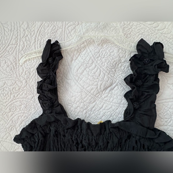 Waimari Alfresco Ruffle Minidress black cotton size XL - Picture 12 of 16